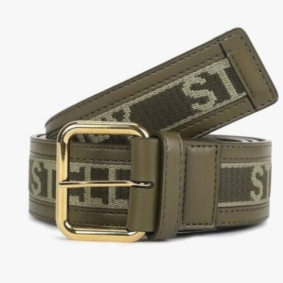 Stella McCartney Eco Monogram Fabric Olive Green and Gold Belt Size 34 main image 4